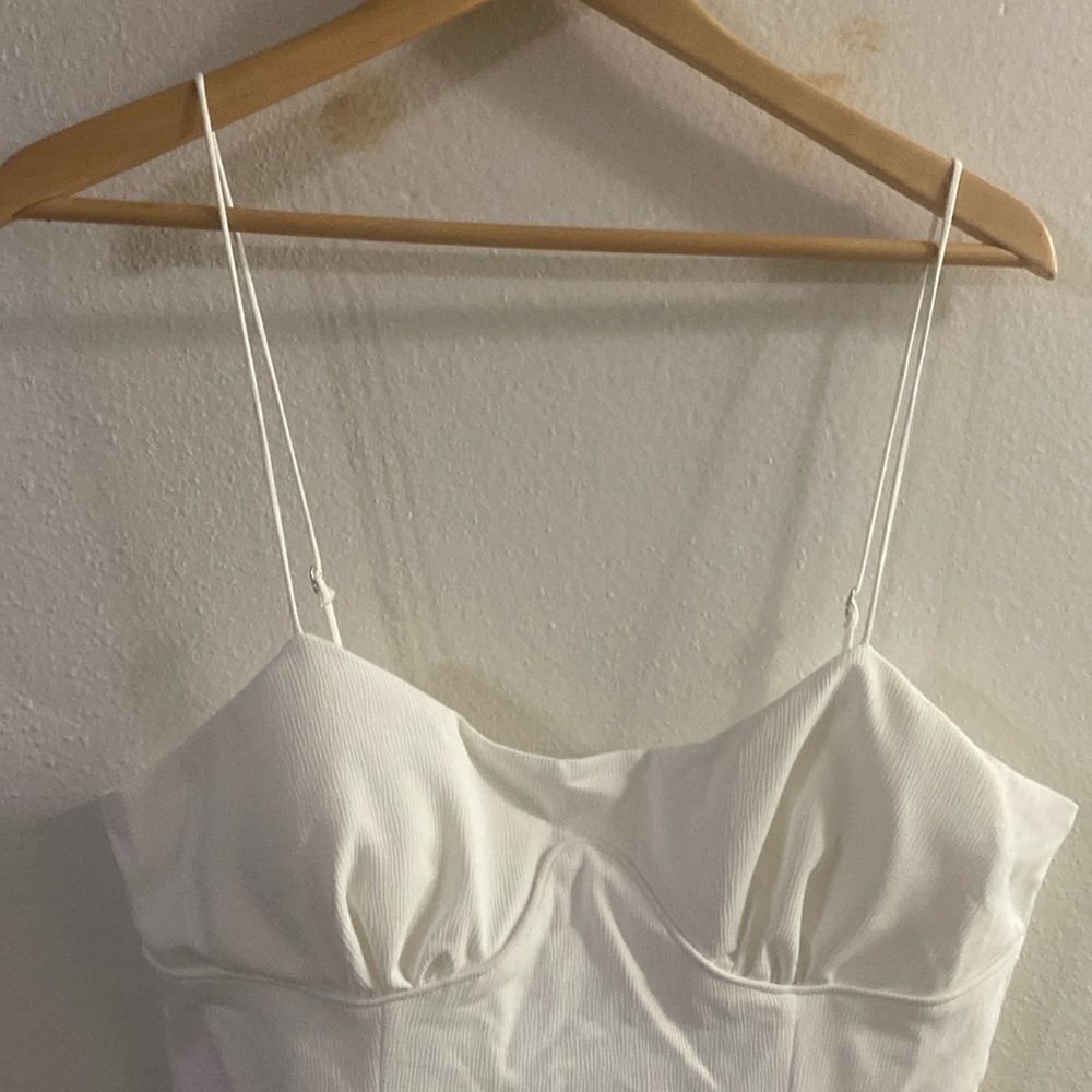 NWT Hello Molly White Spaghetti Strap Side Slit Midi Dress - Picture 3 of 10